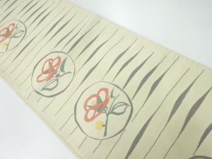 木屋太製　椿模様織出し袋帯